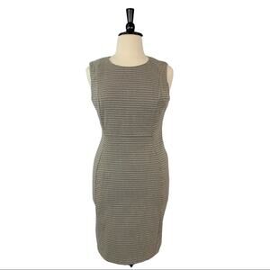 Calvin Klein Women's Classic New Tan Black Print Sheath Pencil Dress Size 14